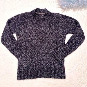 BANANA REPUBLIC Cotton Wool Alpaca Pullover Sweater Navy & White